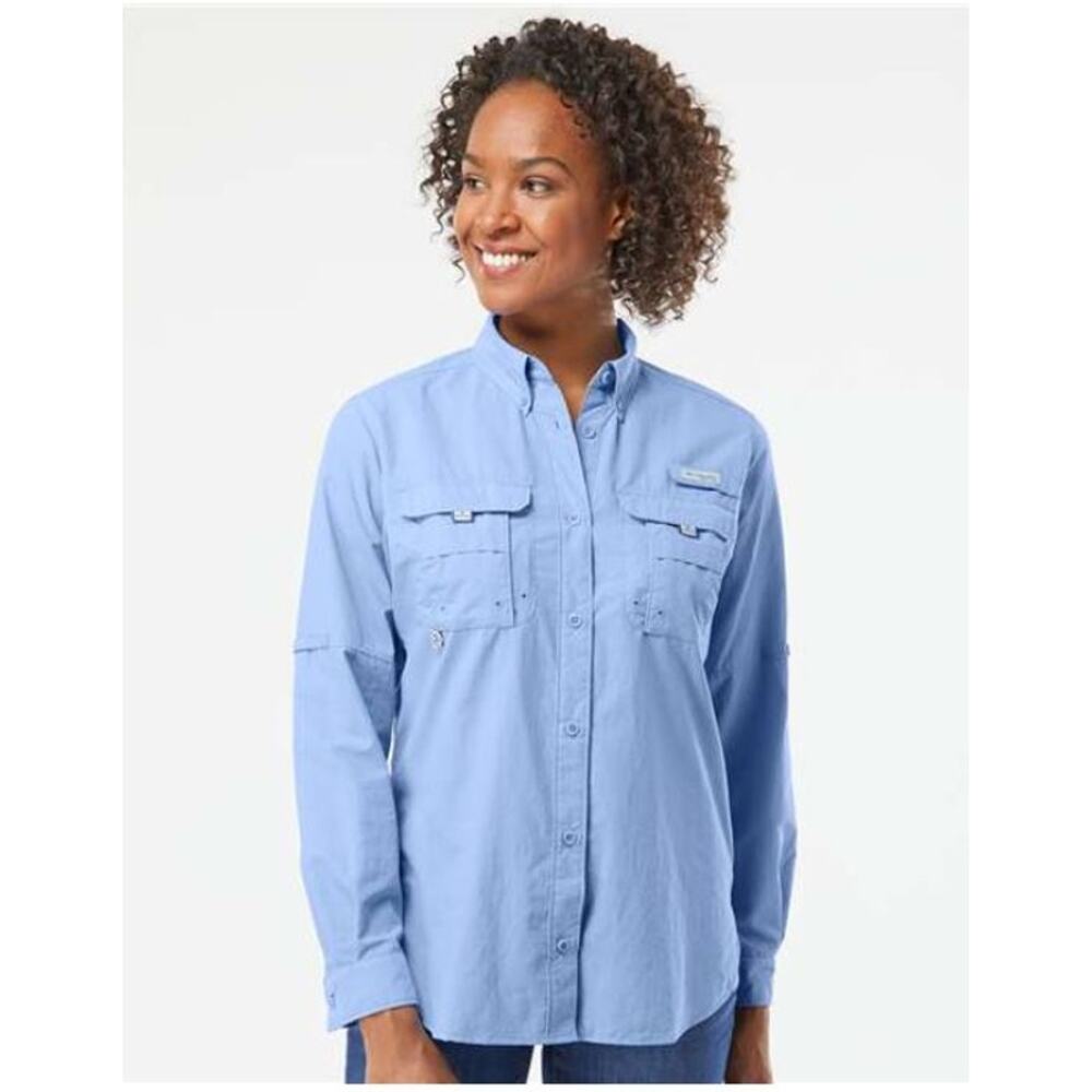 Columbia PFG Bahama Long Sleeve Fishing Shirt Women's 2X Blue UPF 50 NWT